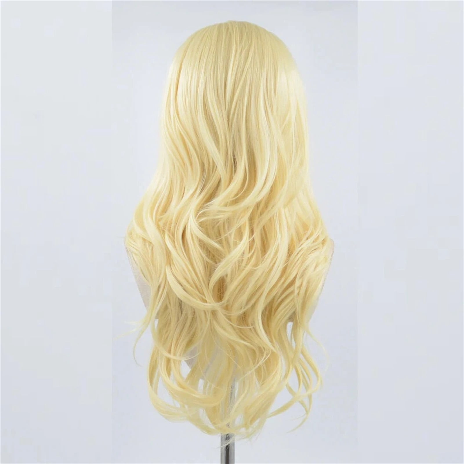 Long Platinum Synthetic Lace Front Wig Brown Body Wave Synthetic Wigs for Party Cosplay