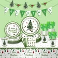 thumbnail image 5 of Nkmbld 114Pcs Christmas Disposable Paper Dinnerware Set Includes Plates, Cups, Napkins, Knives, Forks, Spoons, Pull Flag, Tablecloth for Christmas Party Supplies, 5 of 6