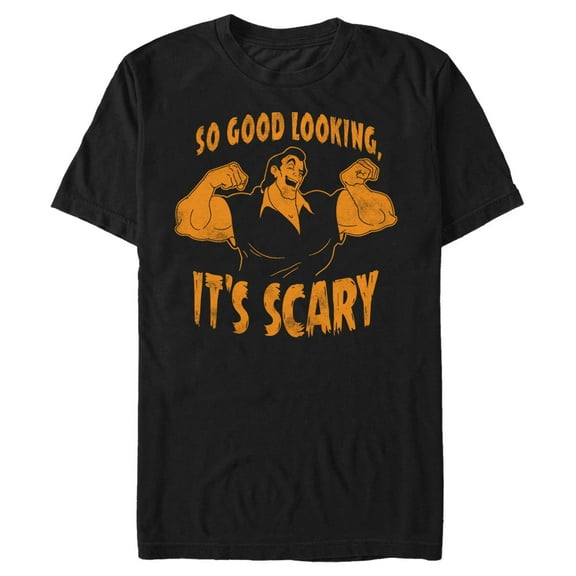 Men's Beauty and the Beast Halloween Gaston So Good Looking It's Scary  Graphic T-Shirt