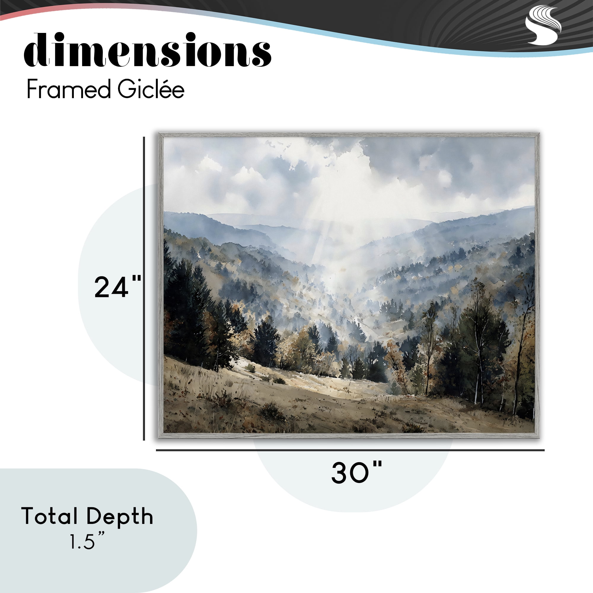 Stupell Industries Sunlit Fall Valley Beams Gray Framed Giclee Art, design by Franklyn Gregory