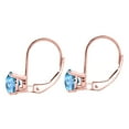 thumbnail image 3 of MauliJewels Earrings for Women 4.7 Carat 8MM Round Blue-Topaz Leverback Earrings Carat 14K Rose Gold 4-prong, 3 of 5