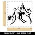 thumbnail image 2 of Skier Skiing Down Mountain Slopes Self-Inking Rubber Stamp Ink Stamper - Orange Ink - Small 1 Inch, 2 of 7