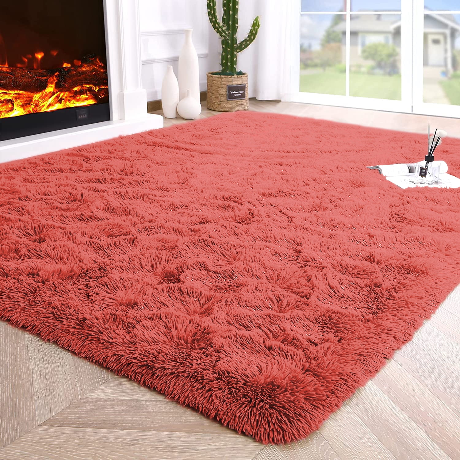Junovo Super Soft Fluffy Area Rugs Modern Shag Rug for Bedroom Living