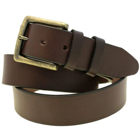 English Spur Belt - 1 1/2 Dark Brown English Bridle Leather Belt Antique Brass Buckle