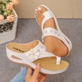 thumbnail image 5 of Sandals Women Wedge Open Toe Thick Soled Slip-on Toe Loop Shoes Casual Outdoor Slippers Versatile Comfortable Spring Summer Sandals, 5 of 10