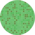 thumbnail image 1 of Ahgly Company Machine Washable Indoor Round Transitional Neon Green Area Rugs, 4' Round, 1 of 7