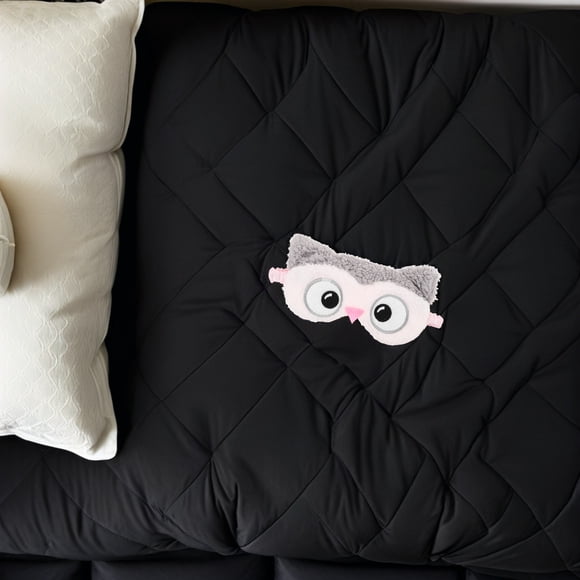 Raindrops Stylish Plush Owl Sleep Mask Soft Light Blocking Eye Cover for Comfortable Sleep Anywhere