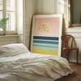 thumbnail image 3 of Sunset at the sea with a flock of birds - Illustration Minimalist Sunset Bird Abstract Pastel Nature Beach Unframed Wall Art Print 12 x 16 inches, 3 of 13