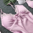 thumbnail image 5 of Daqian Plus Size Womens Pajamas Clearance Ladies Fashion Comfortable Solid Color Lace Suspenders Pajamas Dress Woman Nightgown Home Clothes Suit Pajamas for Women Clearance Pink 4(S), 5 of 6