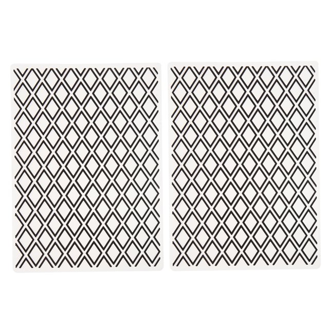 KAKOWELY 2 Pcs Diamond Square Plastic Embossing Folders DIY Scrapbooking Card Making Folders,5.83"X4.13"X0.12"
