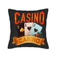 thumbnail image 4 of Set of 2 Casino-Themed Throw Pillow Covers 18x18in - Bold ' CASINO ' Design with Playing Cards Chips for Couch Bed Car, 4 of 8