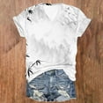 thumbnail image 4 of Birdeem Blouses pour Femmes, Haut à Manches Courtes Col en V Imprimé Confortable, 4 of 9