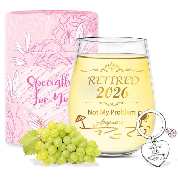 Best Retirement Gifts for Woman Men 2026 Thank You Leaving Gifts Retired Farewell Gifts for Coworkers Colleagues Stemless Wine Glass Cool Retirement Good Luck Gifts Happy Retirement Party Decorations