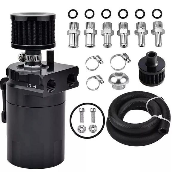 Oil Catch Can Kit Reservoir Baffled Tank with Breather Filter Universal Aluminum