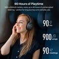 thumbnail image 5 of TOZO HT3 Hybrid Noise Cancel Headphones,90H Wireless Over Ear Bluetooth 6.0 Headset with 5 Mics,Dual Connect,32EQ Modes,Foldable Adjustable Headband,AUX 3.5mm & USB-C,Comfort Earcup for Home,Black, 5 of 9