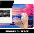 thumbnail image 3 of Large Mouse Pad, Desk Pad, XXL XL Extended Gaming Mouse Pad, Desk Mat for Office & Home, Long Keyboard Mat, Huge Mouse Pad, Desktop Full Cover 31.5 x 11.8 Inches, Anime Tranquil Sakura Lake, 3 of 6