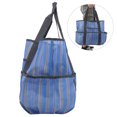 thumbnail image 4 of Bolso de malla de playa a rayas multifunción, bolso de almacenamiento de un solo hombro de playa de arena a la moda, raya azul, 4 of 8