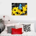 thumbnail image 5 of COMIO  Sunflower Canvas Wall Art Black and White Yellow Flowers and Blue Butterfly Picture Prints for Home Decor, 5 of 5