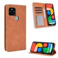 thumbnail image 2 of Compatible with Google Pixel 5 Case Magnetic Closure Vintage Pattern PU Leather Wallet Cover with Card Slots-Brown, 2 of 5