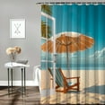 thumbnail image 2 of Pratyus Beach Chair Umbrella Printed Shower Curtain Set with Hooks, Easy Care 100% Polyester Home Bathroom Decoration, Various Sizes 36x72, 2 of 7