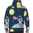 thumbnail image 7 of Sikiie Astronaut With USA Flag Men's Hoodie, Essentials Hoodie, Sweatshirt, Pullover Hooded Sweatshirt for Men-XX-Large, 7 of 7