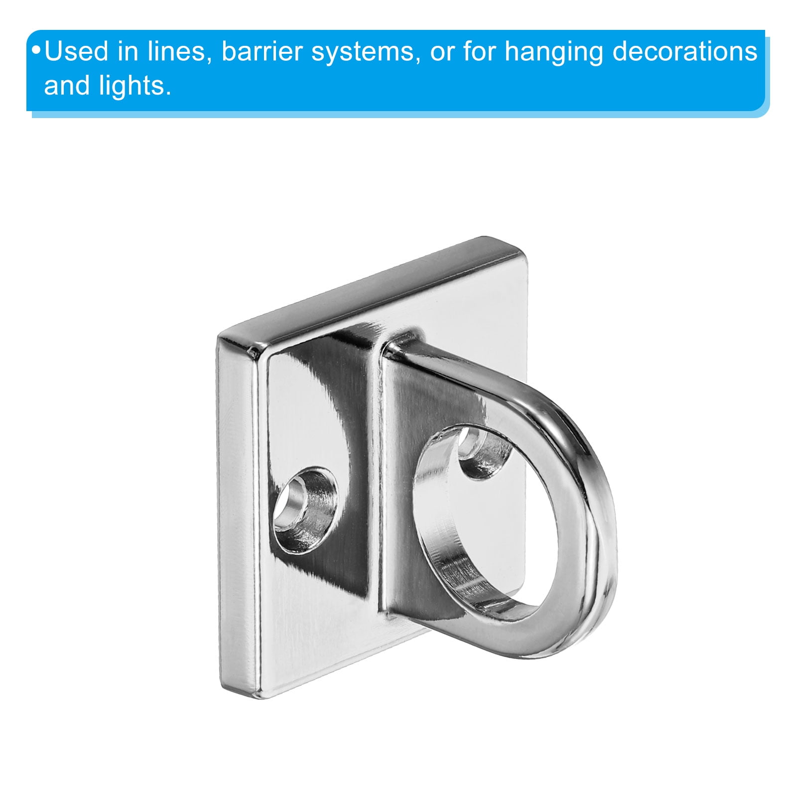 Uxcell Pad Eye Plate U Hooks Metal Ceiling Hook Wall Mount Loop with Screws  Hardware Ring Hooks Dark Silver 