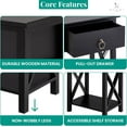 thumbnail image 6 of GHooa Night Stand Bedside Table with Drawer Wooden Side Tables Bedroom Night Stands Small Nightstand End Table with Drawer and Shelf Ideal for Small Spaces Bed Side Table/Night Stand - Black, 6 of 9