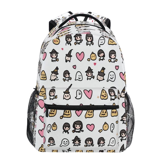 Cute Icons Theme Stylish Large Backpack 15L Self-Standing Durable Twill for School, Office and Travel Use