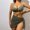 Army Green womens swimsuits, variant on pimelu Bathing Suit Womens Swimsuits Bikini Set for Women Three Piece Swimsuits Sexy Deep V Neck Push up Bikini with Trunks and Skirt Cover up Girls Summer Swimwear Sets
