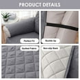 thumbnail image 5 of SHANNA Sofa Covers for Armchair, Water Repellent Reversible Quilted Sofa Slipcovers, Non Slip Sofa Covers 1 Seater, Furniture Protector with Elastic Strap for Pets Kids Dog Cat, Grey, 1-Seater, 5 of 8