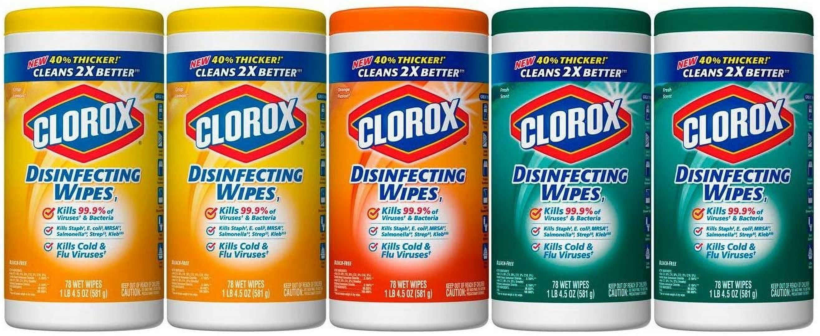 Clorox Disinfecting Wipes Variety Pack, 78 Count Pack of 5