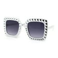thumbnail image 3 of Kids Size Girls Bling Concave Engraving Iced Out Rectangular Butterfly Sunglasses White Smoke, 3 of 4