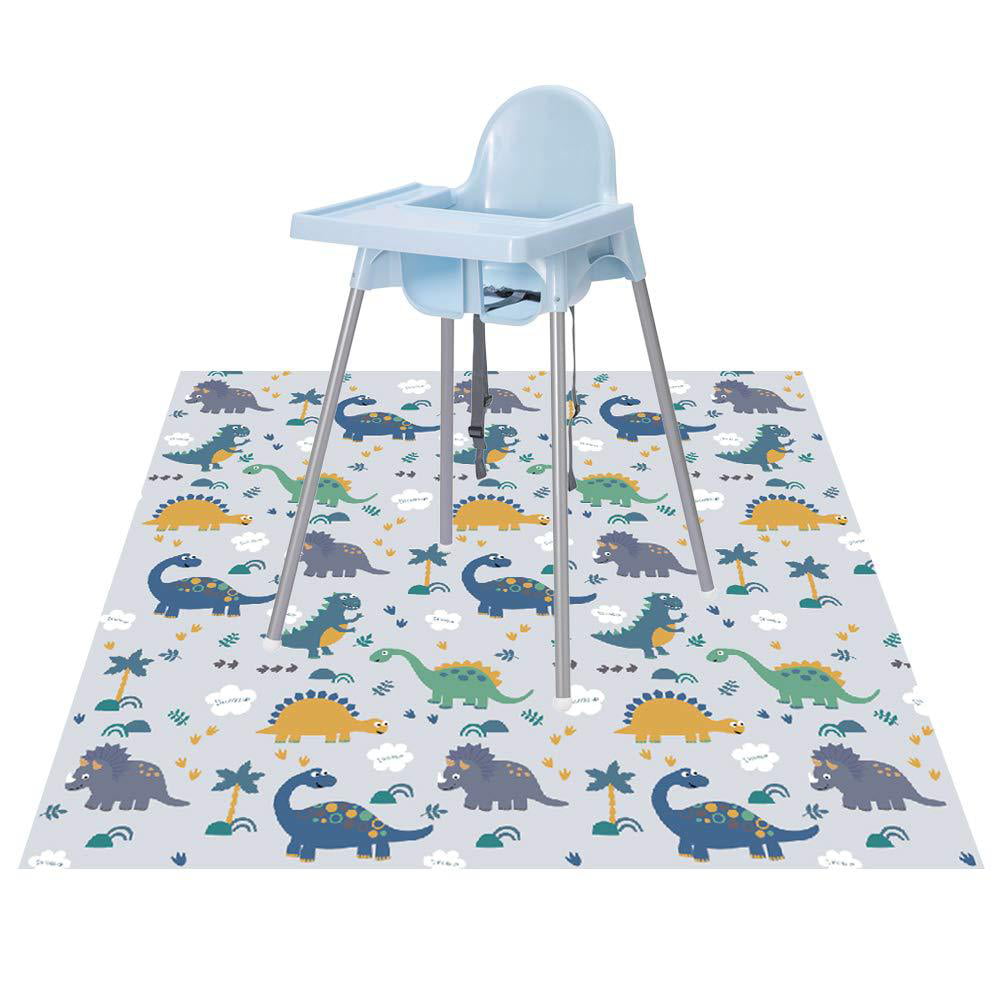 Blue Dinosaur Portable Picnic Mat and Table Cloth Zicac 51 Splat Mat for Under High Chair Anti-Slip Washable Art Crafts Floor/Carpet Protector 