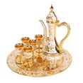 thumbnail image 1 of Vintage Coffee Pot Set, Zinc Alloy Vintage Coffee Pot Set With 6 Teacups Retro Luxury Style Multipurpose Metal Pot Cups Set For Turkish Coffee Tea Italian Wine, 1 of 8