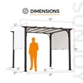 thumbnail image 3 of Sunjoy Diego 10x10 ft. Outdoor Patio Brown Steel Classic Frame Pergola with Retractable White Canopy Shade for Backyard, Garden Activities, 3 of 10