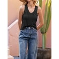 thumbnail image 5 of Womens Pointelle Knit Top V Neck Strappy Tank Tops Summer Sleeveless Blouses Shirts Tops, 5 of 9