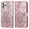 thumbnail image 1 of Funda tipo cartera con girasoles grabados para iPhone 11 Pro Max: elegante, multifuncional y con protección total., 1 of 5