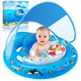 thumbnail image 1 of Baby Pool Float with Canopy UPF50+ Sun Protection, Inflatable Kids Pool Floats with Ocean Animal Toys for Baby 6-36 Months, Infant Swimming, 1 of 2