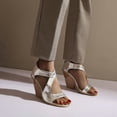 thumbnail image 5 of SACFOF Womens Fashion Wedge High Heels Hollow Out Sandals Open Toe Back Zipper Summer Shoes, 5 of 6