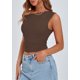 thumbnail image 5 of Remera PRETTYGARDEN 2025 Verano Crop Top Hombros Descubiertos Café M, 5 of 9