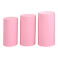 thumbnail image 3 of perfeclan 3 Pieces Cylinder Plinth Stand Covers,Cylinder Plinth Covers Elegant Cylinder Pedestal Covers for Anniversary Events Holidays Pink, 3 of 9