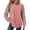 Pink, variant on Long Sleeve Tops for Women Loose Fit Dressy Waffle Knit Shirts Trendy Fall Fashion Crewneck Curved Hem Sweaters Coffee L