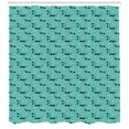 thumbnail image 3 of Ambesonne Cat Shower Curtain, Mice Paw Prints Fun Cartoon, 69"Wx84"L, Seafoam Black White, 3 of 3