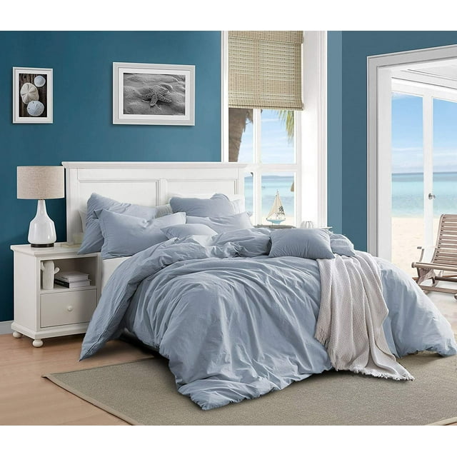 Swift Home 100% Cotton Solid Prewashed Duvet Cover Set
