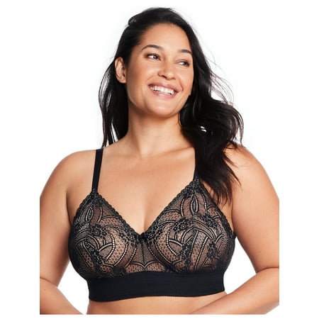 

Glamorise Full Figure Plus Size Bramour Gramercy Luxe Lace Bralette Wirefree #7012