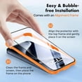 thumbnail image 7 of 3 Pack Clear Screen Protector for iPhone 14 Pro Max, Shatterproof Tempered Glass Protector Film 6.7" with Easy Installation Tool, 7 of 7