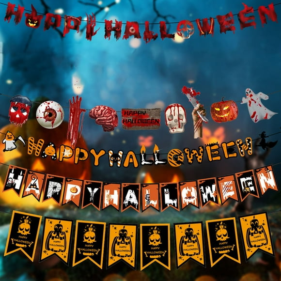 Alvkcefs Halloween Party Decorations Halloween Decorations: Paper Banners For Halloween Decor Halloween Decor