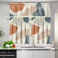 thumbnail image 4 of Blue Floral Kitchen Curtain Valance and Tiers Set Light Filtering 36" Tier and Valance Farmhouse Window Curtains for Living Room Bedroom Decorations for Home 3 Piece Set, 4 of 6