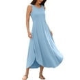 thumbnail image 2 of SHTXOZHI Summer Dresses for Women Sleeveless A-Line Side Slit Beach Casual Long Sundresses, 2 of 7