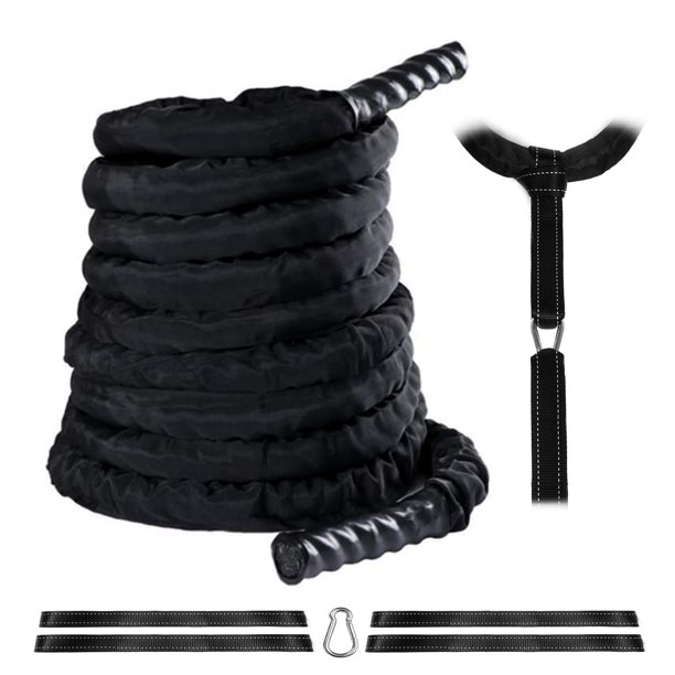 Colfit 2 0 In 50 Ft Workout Battle Exercise Training Ropes With Protective Cover Steel Anchor Strap Gym Muscle Toning Fitness Walmart Com